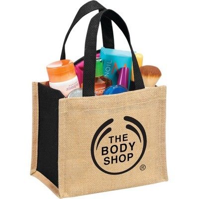 Natural Materials Mini Jute Gift Tote-Make your brand ubiquitous