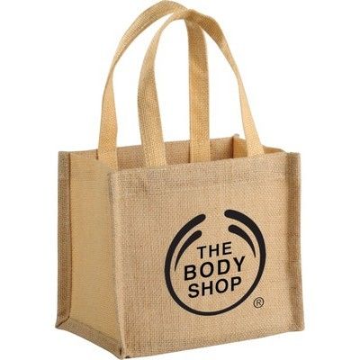 Natural Materials Mini Jute Gift Tote-Make your brand ubiquitous
