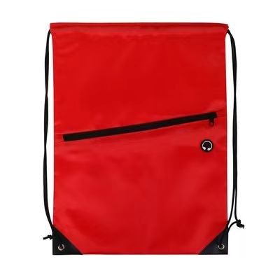 Customization Drawstring Backpack with Front Zipper Pocket-Make your brand ubiquitous