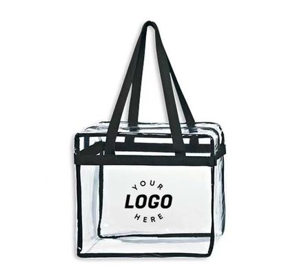 Create your own brand Small Clear PVC Zippered Tote Bag